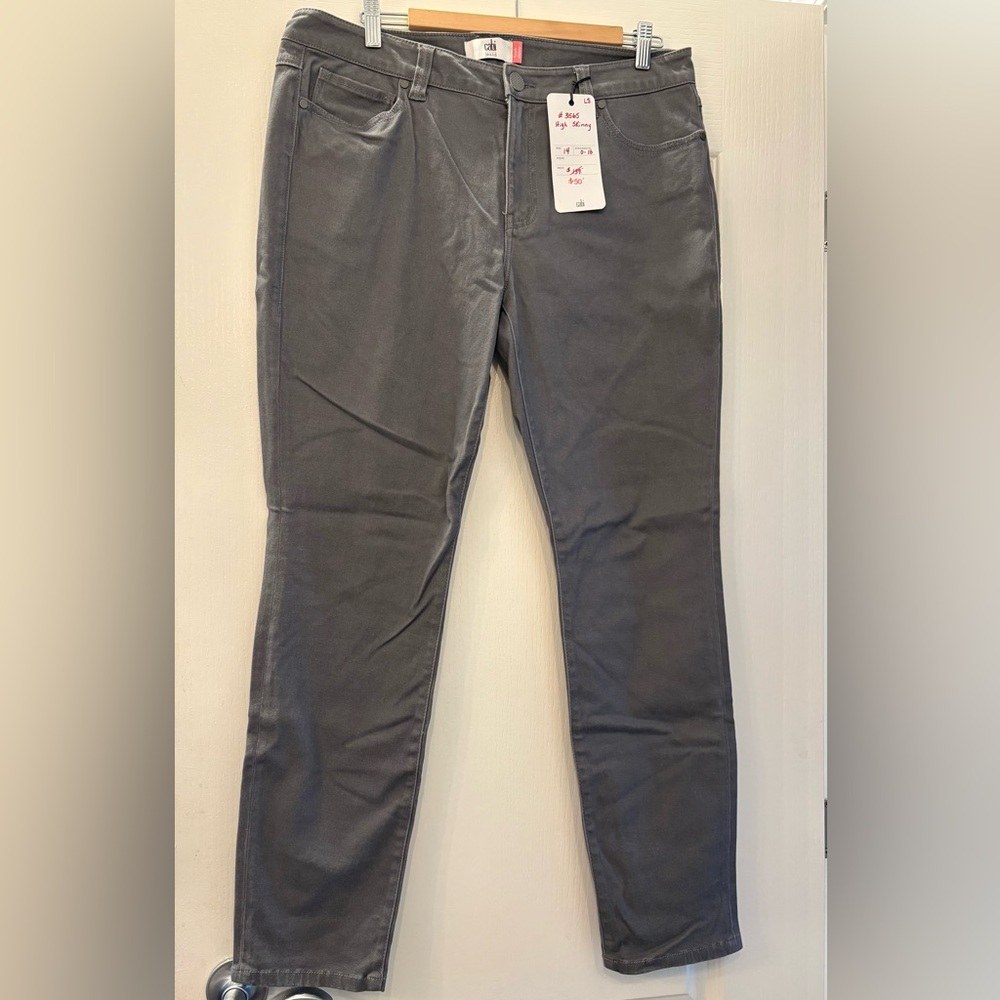 CAbi Women's Charcoal High rise Skinny Jeans size 14